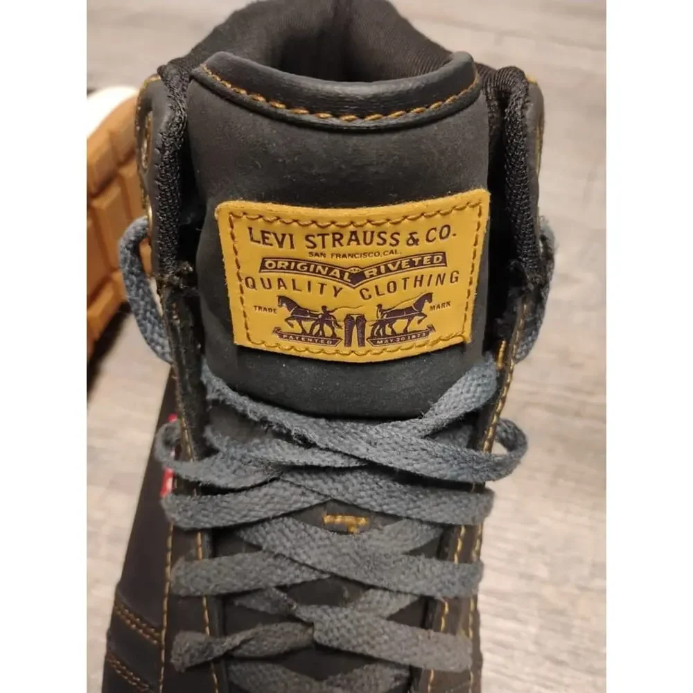 Levis Strauss High Top Black Shoes Men Size 10.5